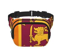 Square Double Layer Sri Lanka Flag Print Waist Bag Outdoor Travel Use For Hiking Running Jogging