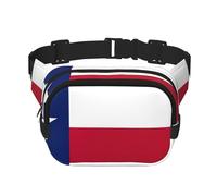 Square Double Layer Texas State Flag Print Waist Bag Outdoor Travel Use For Hiking Running Jogging