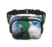 Square Double Layer Two Birds Print Waist Bag Outdoor Travel Use For Hiking Running Jogging