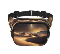 Square Double Layer Waist Bag - Crossbody Bag/Adjustable Strap Chest,for Travel Workout Running print Sahara Desert