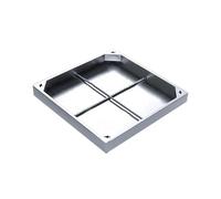 Square Drain Cover and Frame Stainless Steel Outdoor Grate with Hook Ideal for Garden/Terrace/Park (30cm/11.81in) - Rust-Resistant Easy Installation