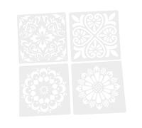 Square Drawing Template 12 Pcs Hollow-Out White Pet Stencils