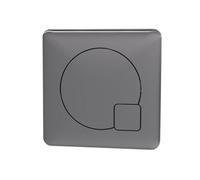 Balterley Dual Toilet Flush Button, Modern Square Dual Push Button Toilet Flush System Replacement for Cistern, Push Buttons Replacement for Bathroom Cistern Toilets - 99 x 70mm (Brushed Pewter)