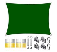 Square e Sail 5x6.5m for Outdoor Patio Garden, UV Protect, Waterproof Canopy for Backyard, Terrace, Balcony - Dark Green Sun e Tarp