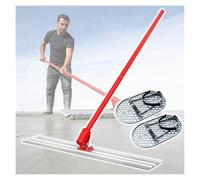 Square Edge Bull Float Kit with Adjustable Bracket and 4 Handles, Finishing Shoes for Concrete Construction and Floor Renovation