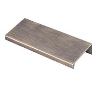 Square Edge Finger Pull Handle - Antique Brass 100mm - Slim Cupboard Drawer