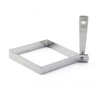 Square Egg Mold for Griddle, Stainless Steel Ring with Foldable Handle