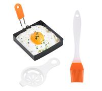 Square Egg Mold, Omelette Maker Set, Fried Egg Cooker Ring, Stainless Steel Cooking Rings With Silicone Handle, Nonstick Cookware For Breakfast Omelette Sandwich