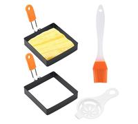 Square Egg Mould, Egg Mold, Griddle Pancake Shapers, Fried Egg Ring With Anti-Scald Handle Stainless Steel Egg Making Molds, Egg Fryer With Silicone Handle For Sandwich Breakfast Omelette