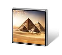 Square Egyptian Pyramids Lapel Pin Metal Brooch Personalized Novelty Pin Cute Button Badge Safety Pin Fashion Jewelry Accessories Gift for Clothes Hat Backpack Bag