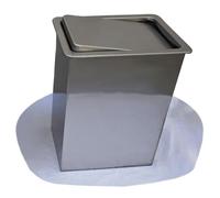 Square Embedded Countertop Trash Can, Stainless Steel Waste Bin with 360° Rotating Swing Lid, Hidden Garbage Chute for Kitchen Island Bathroom Vanity,Small B