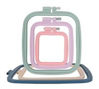 Square Embroidery Hoops Plastic Cross Stitch Hoops with Different Sizes and Colors Reusable Embroidery Hoops Frames Sewing Tool for Art Craft Sewing Needlework Embroidery Projects(5-piece set)
