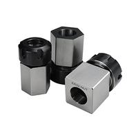 Square ER32 Collet Block Chuck Hard Steel Hex ER Spring Chuck Block for Lathe Engraving Cutting Machine Tool Holder 1Pcs (Color : Square ER 32)