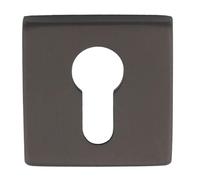 Square Escutcheon 50mm x 50mm Door Keyhole Cover Plate for Mortice Locks Internal External Doors Satin Finish Modern Design (Anthracite, Square Euro Profile)