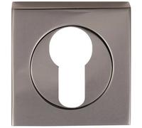 Square Euro Profile Escutcheon 52 X 52mm Concealed Fix Black Nickel