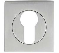 Square Euro Profile Escutcheon 52 x 52mm Concealed Fix Satin Chrome