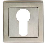 Square Euro Profile Escutcheon Concealed Fix 52 X 52mm Bright Satin Steel