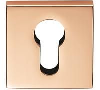 Square Euro Profile Escutcheon Concealed Fix 52 x 52mm Polished Copper