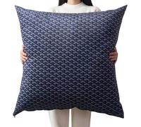 Square Extra Large Cushion Covers 70x70,80x80cm,Super King Size Pillow Cases Soft Throw Pillow Cover with Invisible Zipper Decorative pillowcases for pillows Sofa(Color:Black Blue,Size:50x50 cm (1PC))