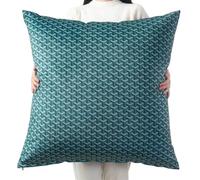 Square Extra Large Cushion Covers 70x70,80x80cm,Super King Size Pillow Cases Soft Throw Pillow Cover with Invisible Zipper Decorative pillowcases for pillows Sofa(Color:Dark Green,Size:80x80 cm (1PC))