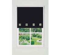 Square Eyelet Edge Roller Blind (165cm Drop) 110cm Black