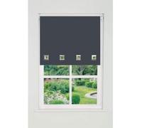 Square Eyelet Edge Roller Blind (165cm Drop) 130cm Slate Grey