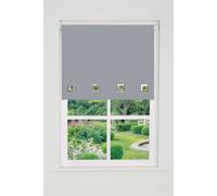 Square Eyelet Edge Roller Blind (165cm Drop) 130cm Light Grey