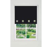Square Eyelet Edge Roller Blind (165cm Drop) 50cm Black