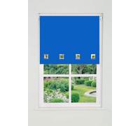 Square Eyelet Edge Roller Blind (165cm Drop) 50cm Blue