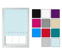 Square Eyelet Roller Blind Light Filtering Window Shade Child Safe Easy Fit Design Ideal for Bedroom Living Room Kitchen Campervan Caravan & Office (Duck Egg Blue, 120cm x 165cm (47.2" x 65"))