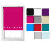 Square Eyelet Roller Blind Easy Fit Trimable Home Office Window Blinds (Pink/Fuchsia, 90cm x 165cm (35.4" x 65"))