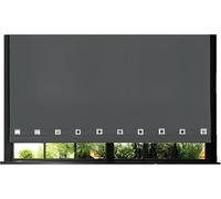 Square Eyelet Roller Blind Light Filtering Window Shade Child Safe Easy Fit Design Trimmable Ideal for Bedroom, Living Room Kitchen Campervan Caravan & Office (Grey, 120cm x 165cm (47.2" x 65"))