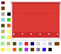 Square Eyelet Roller Blind Light Filtering Window Shade Child Safe Easy Fit Design Trimmable Ideal for Bedroom, Living Room Kitchen Campervan Caravan & Office (Red, 60cm x 165cm (23.6" x 65"))