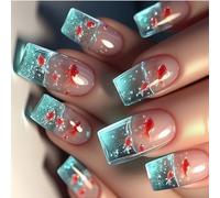 Square False Nails, French Stickers, Medium-Length Removable And Stick-On Crystal Full-Cover Nails Designed According To The Curvature Of Female Nails, Suitable For Girls And Women