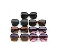 Square Fashion Glasses 7 Pack PC Frame V Logo Metal Decor Tint Lens Bulk Set Outdoor Driving Beach Vacation Decorative