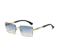Square Fashion Sunglasses Frameless Leopard Decoration PC Lens UV400 Protection for Daily Wear Men and Women Gift