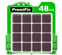 Square Felt Pads for Chair Legs, Square Felt Furniture Pads 1 inch 48 Pieces Pack Brown, Square Furniture Pads for Hardwood Floor 5mm Thick