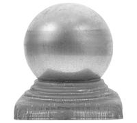 Square Fence Post Cap Ball Shape Silver Zinc Steel Garden Finial | Simple Installation, Low Maintenance, Modern Outdoor Decoration for Gate Posts, Porches, Pickets and Square Fence Post Tops