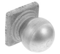 Square Fence Post Cap Ball Shaped Zinc Steel Cover for Metal Posts | Quick Attachment, Extends Post Life, Silver Finish, Minimalist Style for Gate Posts and Corridors