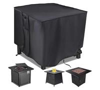 Square Fire Pit Cover, Waterproof Heavy Duty Gas Firepit Table Cover, Outdoor Garden Patio fireplace covers, Outside Patio Furniture Covers (44in*44in*25in)