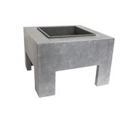Ivyline 40cm Square Firebowl & Square Console - Cement