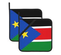 Square Flag of South Sudan heat-insulating pot holders, protect tabletop safety, suitable for kitchen and dining table