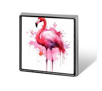 Square Flamingo Watercolor Lapel Pin Metal Brooch Personalized Novelty Pin Cute Button Badge Safety Pin Fashion Jewelry Accessories Gift for Clothes Hat Backpack Bag