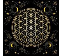 Square Flannelette Tarot Cloth Board Game Pad Astrological Oracles Pad Table Cover Card Mat Divinations Tablecloth Divinations Tablecloth Board Game Table Cloth Astrology Mat Tarot Card Pat