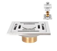 Square Floor Drain, Stainless Steel Floor Drain Filter with Double-Layer Filtration and Anti-Backflow Valve, Shower Drain Anti-Odor, Corrosion-Resistant for Bathroom, Kitchen, or Toilet (100x 100mm)