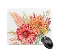 Square Flower Drawing Mouse Pad Non-Slip Rubber Small Cute Mouse Pad Mini Travel Gaming Mousepad Washable Funny Computer Mat Waterproof for Laptop Office Home Men Women