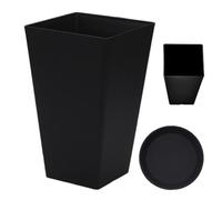 Square Flower Pot, Square Planter for Outdoor Plants | Large Resin Planter for Outdoor - Square Planter for Outdoor Plants, Front Porch Planters for Patio, Patio