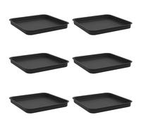 vidaXL Square Flower Tray, 24 Pieces, Brick Red, 18 x 18 x 2 cm, Stylish Square Flower Pot, Lightweight Outdoor Container, Modern Balcony, Practical Flower Display, Easy to Clean