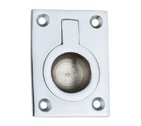 Square Flush Pull Cabinet/Cupboard Drawer Door Handle - 100x75mm - Polished Chrome