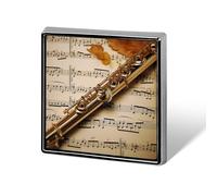 Square Flute Music Lapel Pin Metal Brooch Personalized Novelty Pin Cute Button Badge Safety Pin Fashion Jewelry Accessories Gift for Clothes Hat Backpack Bag